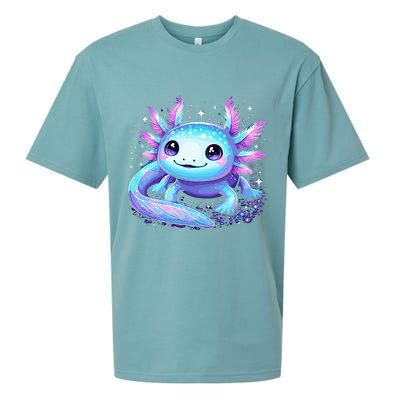 Cute Axolotl Galaxy Rainbow Colorful Axolotl Sueded Cloud Jersey T-Shirt