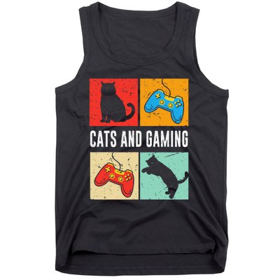 Cats And Gaming For The Cat Lover Gamer Video Game Player Tank Top