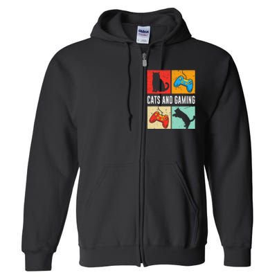 Cats And Gaming For The Cat Lover Gamer Video Game Player Full Zip Hoodie