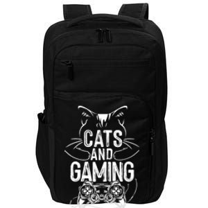 Cats And Gaming Funny For Gamer, Cat Lover, Cat Mom, Cat Dad Impact Tech Backpack