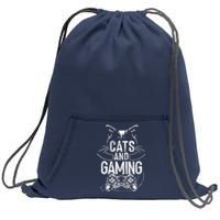 Cats And Gaming Funny For Gamer, Cat Lover, Cat Mom, Cat Dad Sweatshirt Cinch Pack Bag