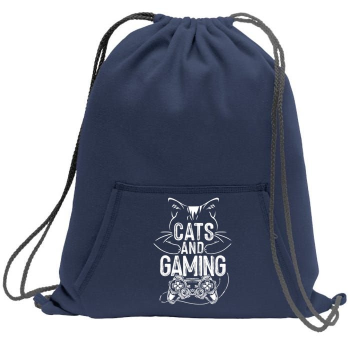 Cats And Gaming Funny For Gamer, Cat Lover, Cat Mom, Cat Dad Sweatshirt Cinch Pack Bag