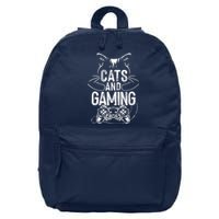 Cats And Gaming Funny For Gamer, Cat Lover, Cat Mom, Cat Dad 16 in Basic Backpack