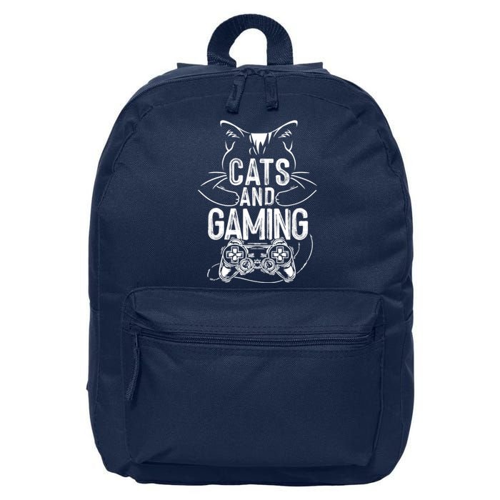 Cats And Gaming Funny For Gamer, Cat Lover, Cat Mom, Cat Dad 16 in Basic Backpack