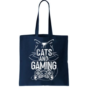 Cats And Gaming Funny For Gamer, Cat Lover, Cat Mom, Cat Dad Tote Bag