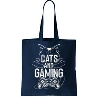 Cats And Gaming Funny For Gamer, Cat Lover, Cat Mom, Cat Dad Tote Bag