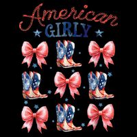 Coquette American Girly 4th Of July Western Cowgirl Boot Stripe Pom Pom Beanie