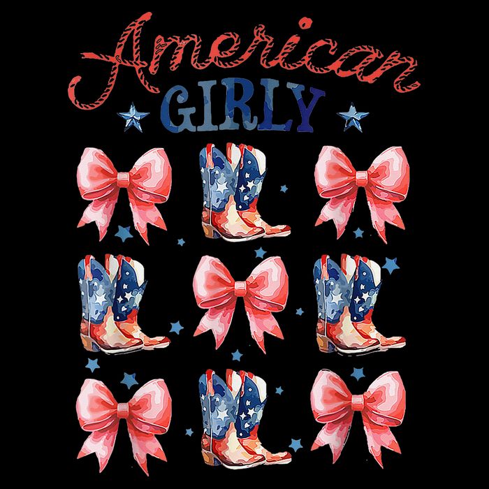 Coquette American Girly 4th Of July Western Cowgirl Boot Stripe Pom Pom Beanie