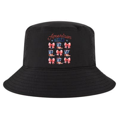 Coquette American Girly 4th Of July Western Cowgirl Boot Cool Comfort Performance Bucket Hat