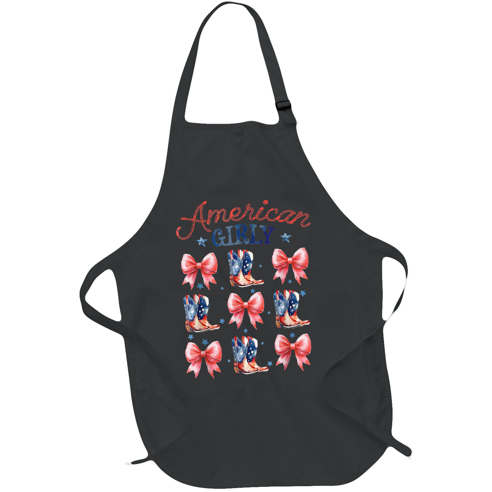 Coquette American Girly 4th Of July Western Cowgirl Boot Apron