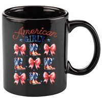 Coquette American Girly 4th Of July Western Cowgirl Boot 11oz C Handle Ceramic Mug