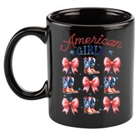 Coquette American Girly 4th Of July Western Cowgirl Boot 11oz C Handle Ceramic Mug