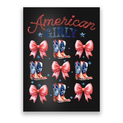 Coquette American Girly 4th Of July Western Cowgirl Boot Poster