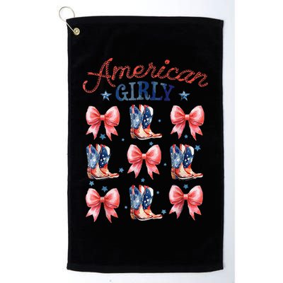 Coquette American Girly 4th Of July Western Cowgirl Boot Golf Towel