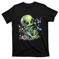 Cute Alien Girl With Flowers I Alien T-Shirt