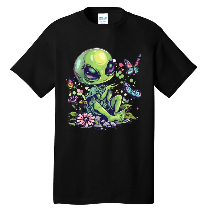 Cute Alien Girl With Flowers I Alien Tall T-Shirt