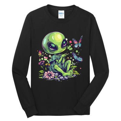 Cute Alien Girl With Flowers I Alien Tall Long Sleeve T-Shirt