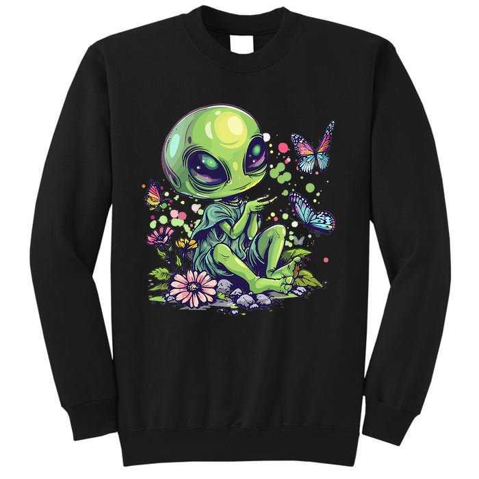 Cute Alien Girl With Flowers I Alien Tall Sweatshirt