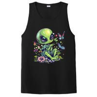 Cute Alien Girl With Flowers I Alien PosiCharge Competitor Tank