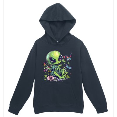 Cute Alien Girl With Flowers I Alien Urban Pullover Hoodie