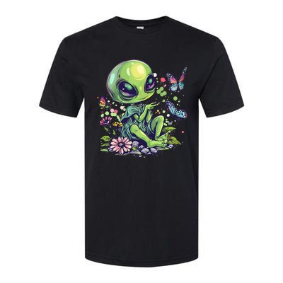 Cute Alien Girl With Flowers I Alien Softstyle CVC T-Shirt