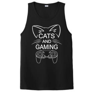 Cats And Gaming Funny Cat Lover Gaming Gift Gamer  PosiCharge Competitor Tank