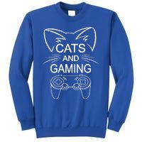 Cats And Gaming Funny Cat Lover Gaming Gift Gamer  Sweatshirt