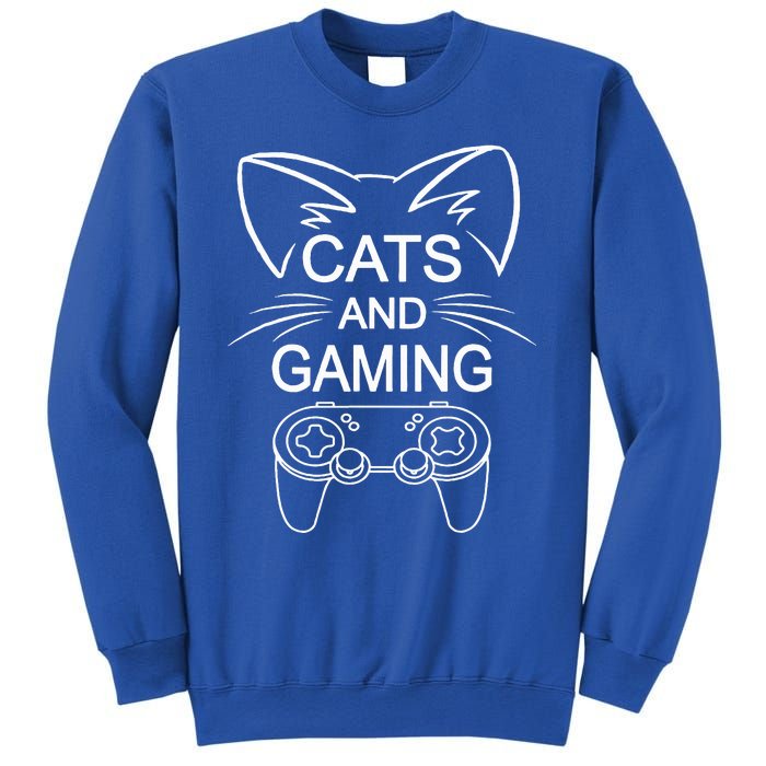 Cats And Gaming Funny Cat Lover Gaming Gift Gamer  Sweatshirt