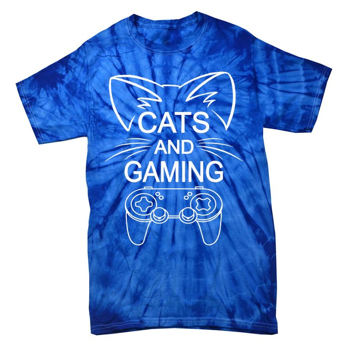 Cats And Gaming Funny Cat Lover Gaming Gift Gamer  Tie-Dye T-Shirt