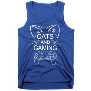 Cats And Gaming Funny Cat Lover Gaming Gift Gamer  Tank Top