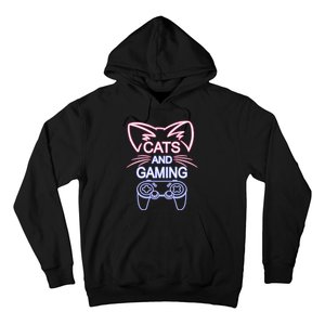 Cats And Gaming Funny Cat Lover Gaming Gift Gamer Hoodie