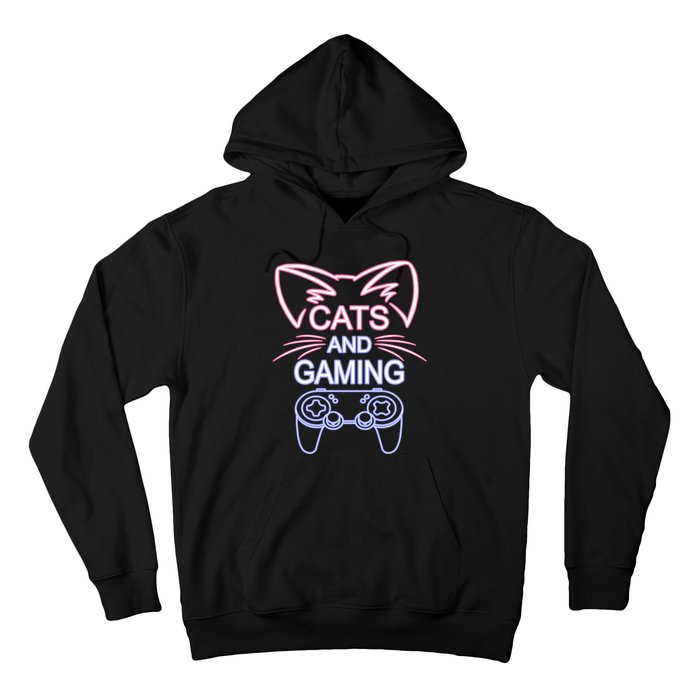 Cats And Gaming Funny Cat Lover Gaming Gift Gamer Hoodie