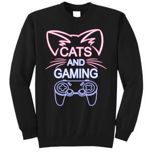 Cats And Gaming Funny Cat Lover Gaming Gift Gamer Sweatshirt