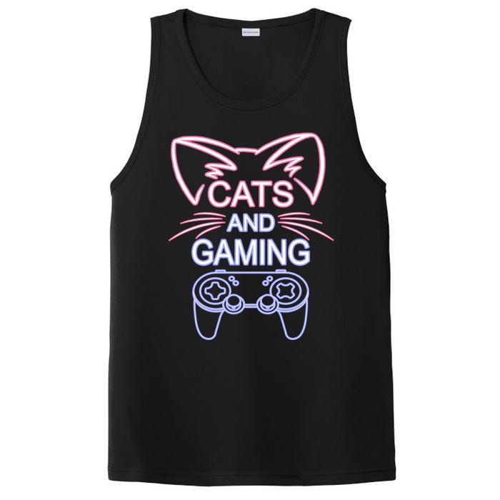 Cats And Gaming Funny Cat Lover Gaming Gift Gamer PosiCharge Competitor Tank