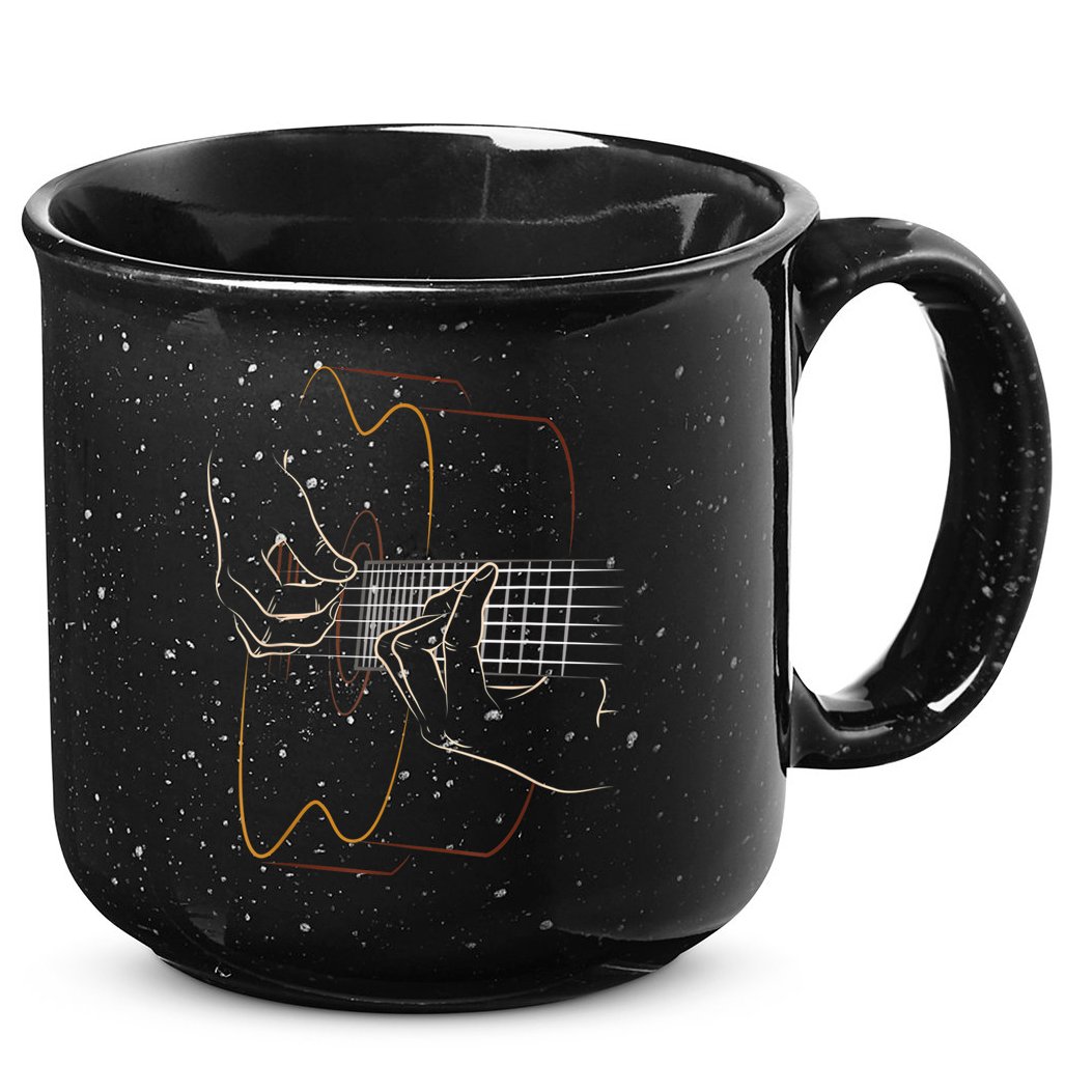 Cool Acoustic Guitar For Women Acoustic Guitar Player 15oz Campfire Ceramic Mug