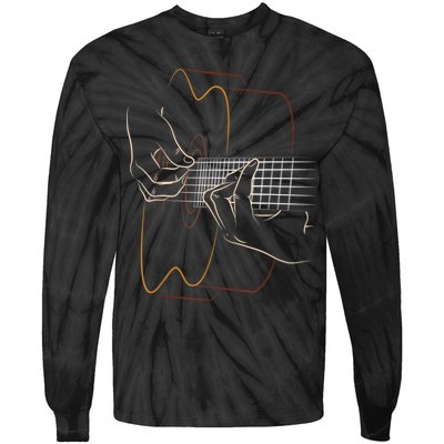 Cool Acoustic Guitar For Women Acoustic Guitar Player Tie-Dye Long Sleeve Shirt