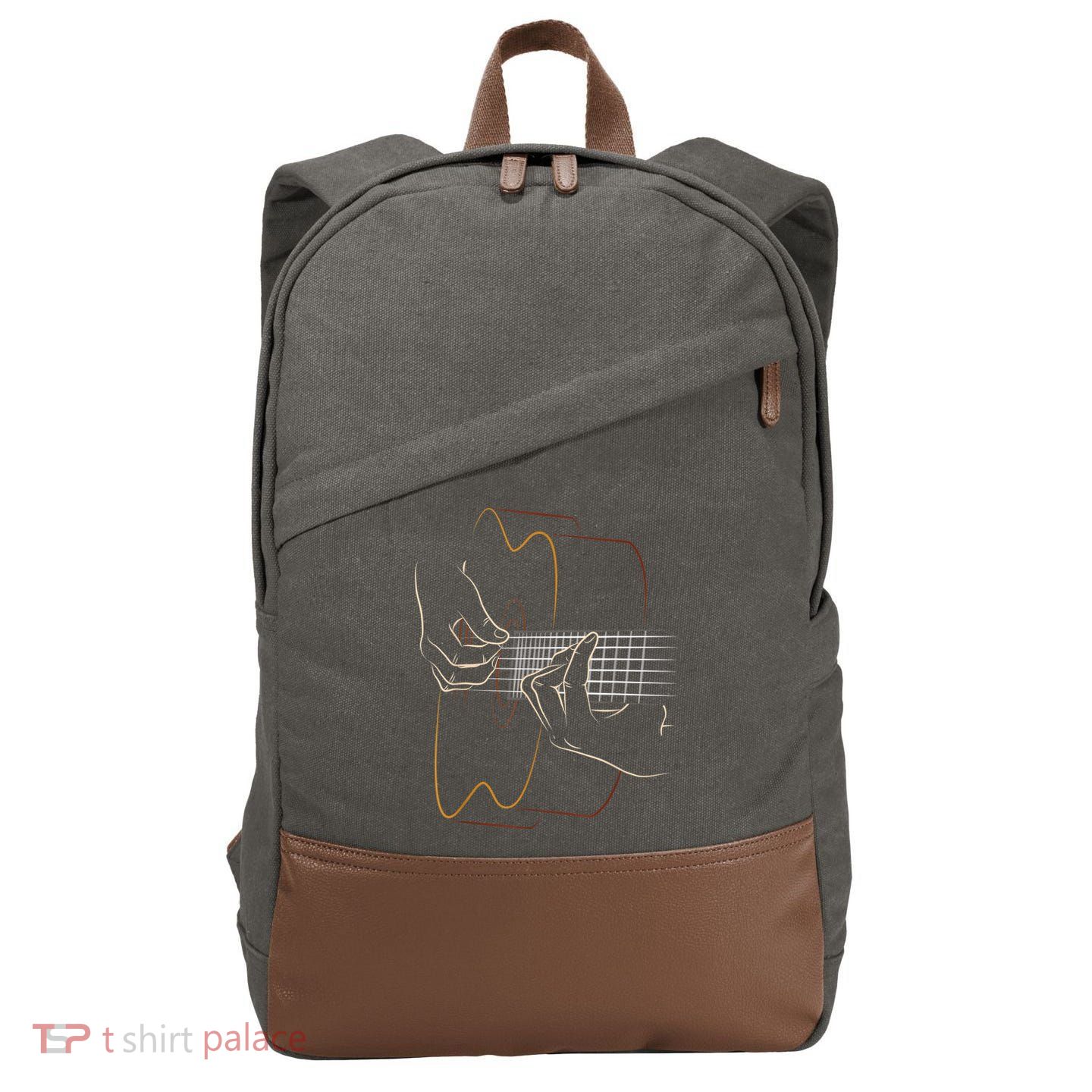 Cool Acoustic Guitar For Women Acoustic Guitar Player Cotton Canvas Backpack