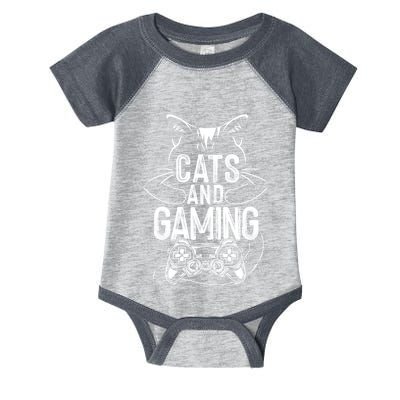 Cats And Gaming Funny For Gamer Cat Lover Cat Mom Cat Dad Infant Baby Jersey Bodysuit