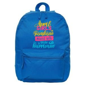 Classic April Girl Are Sunshine Mixed With Hurricane Great Gift 16 in Basic Backpack