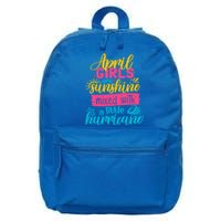 Classic April Girl Are Sunshine Mixed With Hurricane Great Gift 16 in Basic Backpack