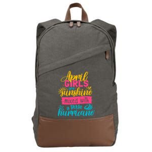 Classic April Girl Are Sunshine Mixed With Hurricane Great Gift Cotton Canvas Backpack