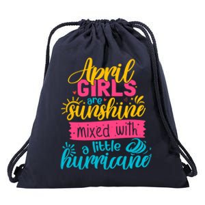 Classic April Girl Are Sunshine Mixed With Hurricane Great Gift Drawstring Bag