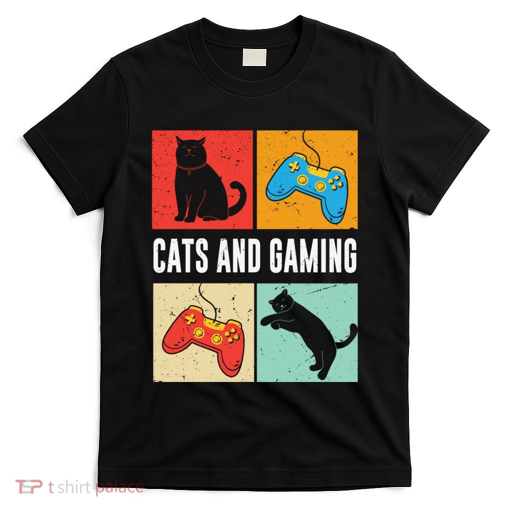 Cats And Gaming For The Cat Lover Gamer Video Game Player T-Shirt