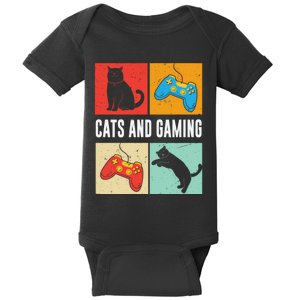 Cats And Gaming For The Cat Lover Gamer Video Game Player Baby Bodysuit