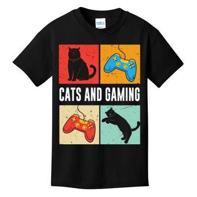 Cats And Gaming For The Cat Lover Gamer Video Game Player Kids T-Shirt