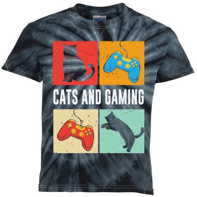 Cats And Gaming For The Cat Lover Gamer Video Game Player Kids Tie-Dye T-Shirt