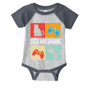 Cats And Gaming For The Cat Lover Gamer Video Game Player Infant Baby Jersey Bodysuit