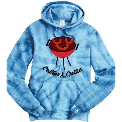 Chillin And Grillin Barbecue Grill Retro Food Meaningful Gift Tie Dye Hoodie