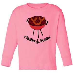 Chillin And Grillin Barbecue Grill Retro Food Meaningful Gift Toddler Long Sleeve Shirt