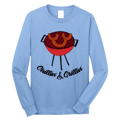 Chillin And Grillin Barbecue Grill Retro Food Meaningful Gift Long Sleeve Shirt